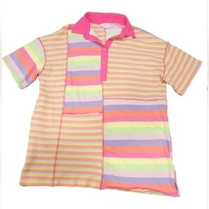 Fantastic Fawn Striped Polo Dress With Pockets. Size Medium.
